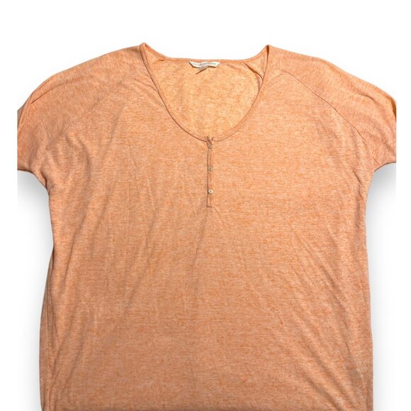Victoria's Secret Peach Henley Top Size M/M Womens Casual Knit - Picture 2 of 11